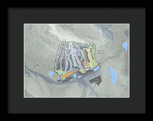 Roundtop Ski Trail Map - Framed Print - Powderaddicts