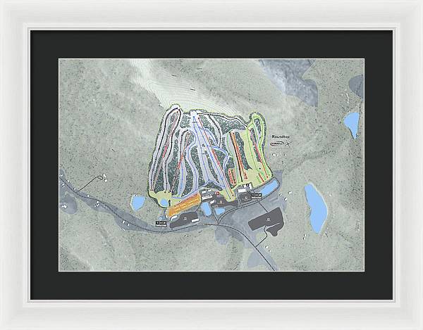Roundtop Ski Trail Map - Framed Print - Powderaddicts