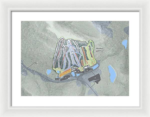 Roundtop Ski Trail Map - Framed Print - Powderaddicts