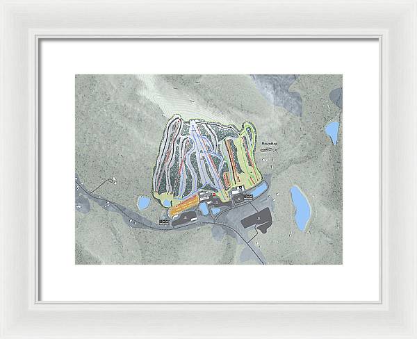 Roundtop Ski Trail Map - Framed Print - Powderaddicts