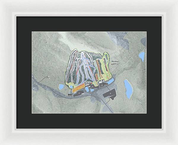 Roundtop Ski Trail Map - Framed Print - Powderaddicts