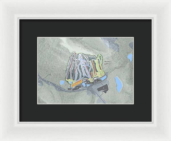 Roundtop Ski Trail Map - Framed Print - Powderaddicts