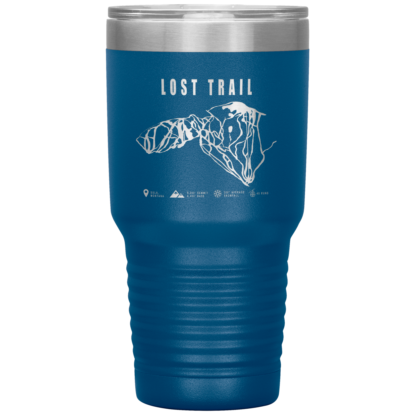 Lost Trail Montana Ski Trail Map 30oz Tumbler - Powderaddicts