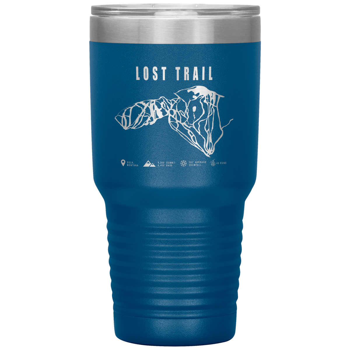 Lost Trail Montana Ski Trail Map 30oz Tumbler - Powderaddicts