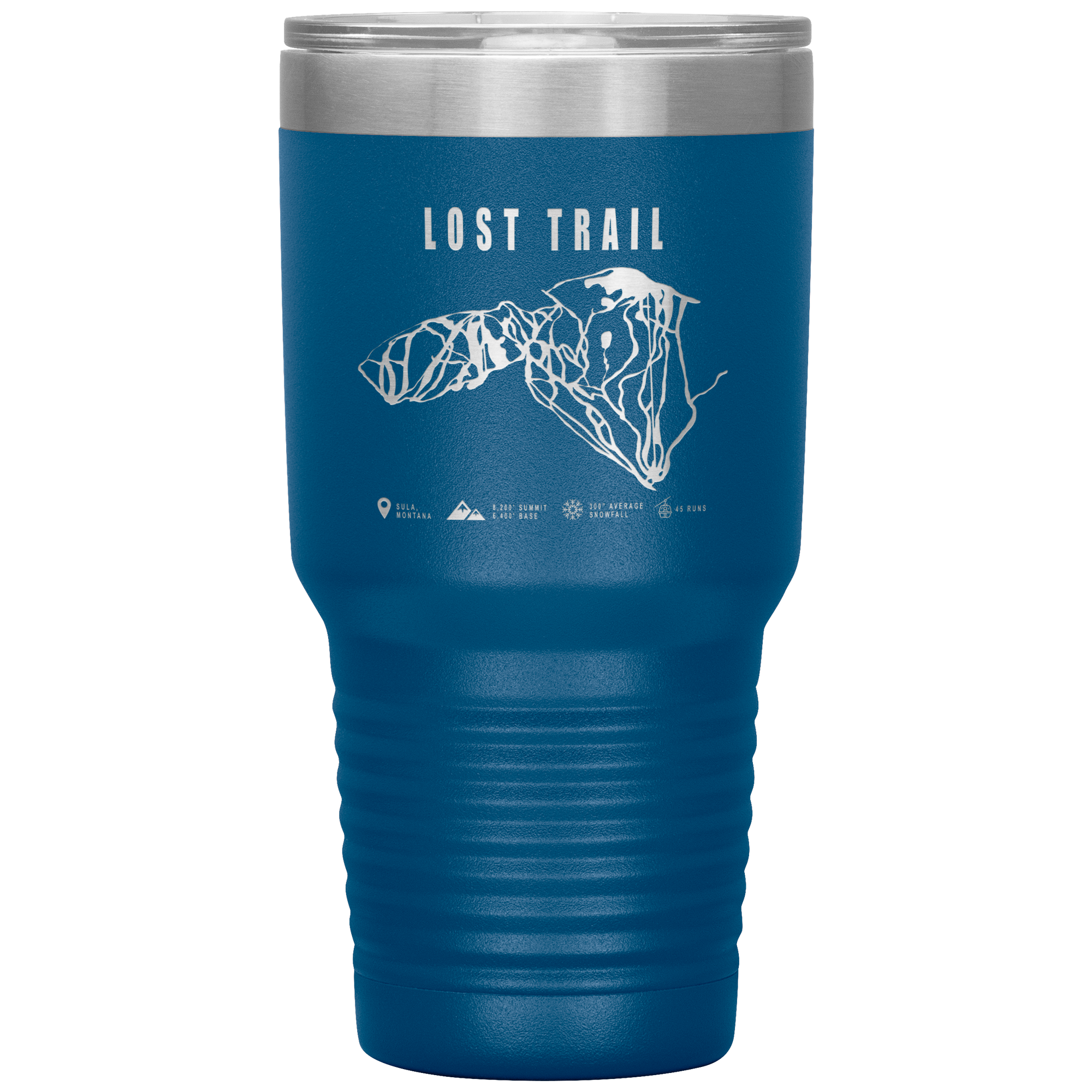 Lost Trail Montana Ski Trail Map 30oz Tumbler - Powderaddicts