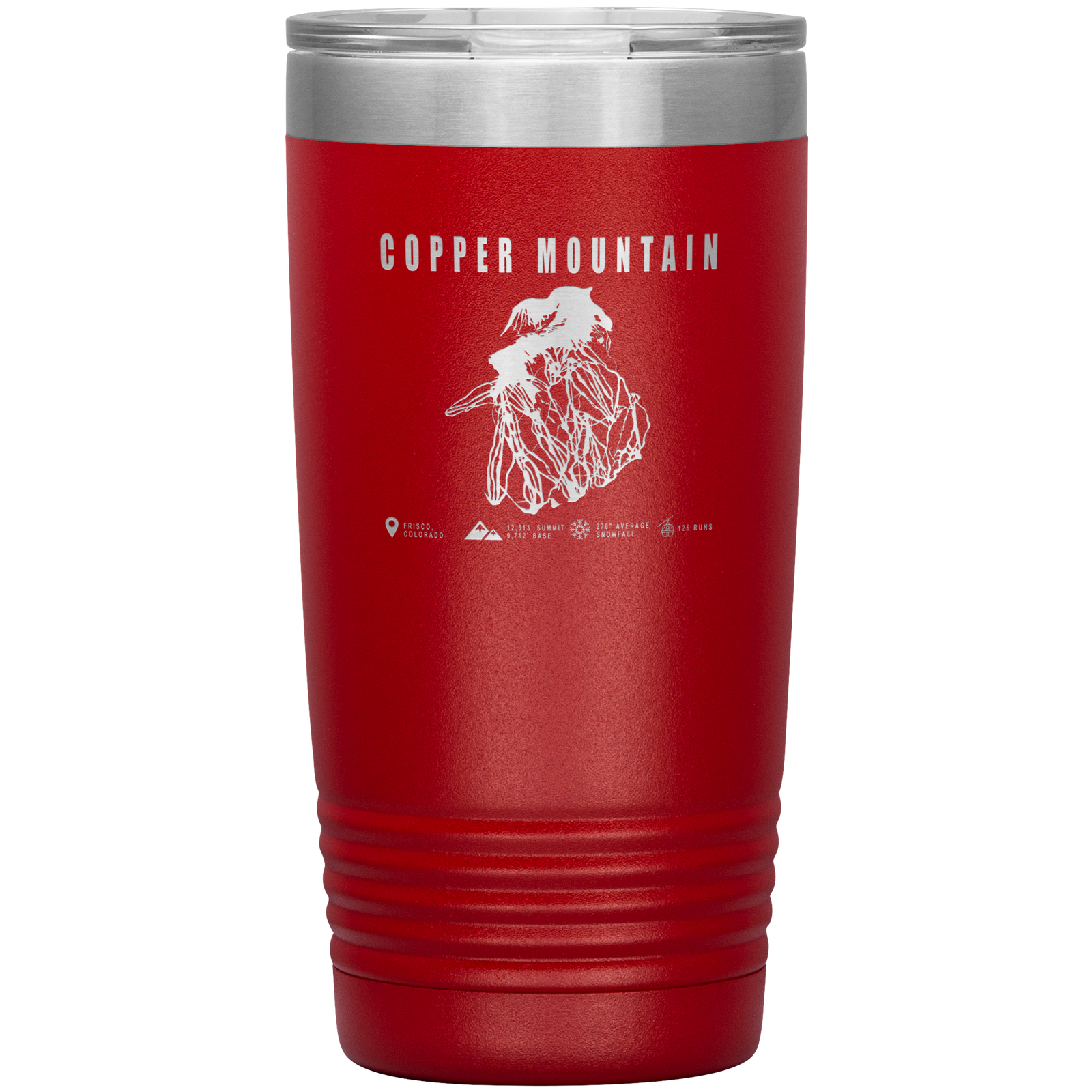 Copper Mountain Colorado Ski Trail Map 20oz Tumbler - Powderaddicts