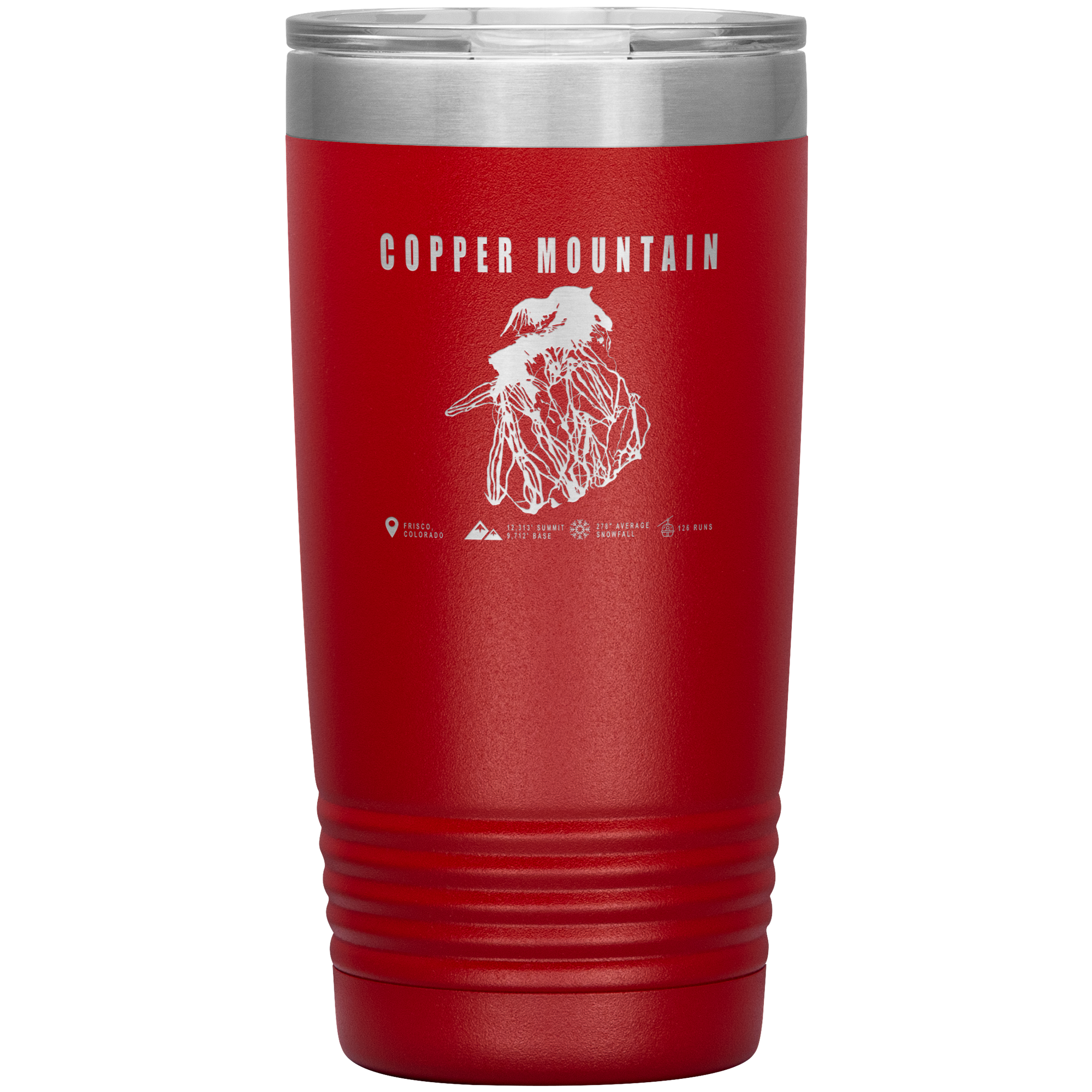 Copper Mountain Colorado Ski Trail Map 20oz Tumbler - Powderaddicts