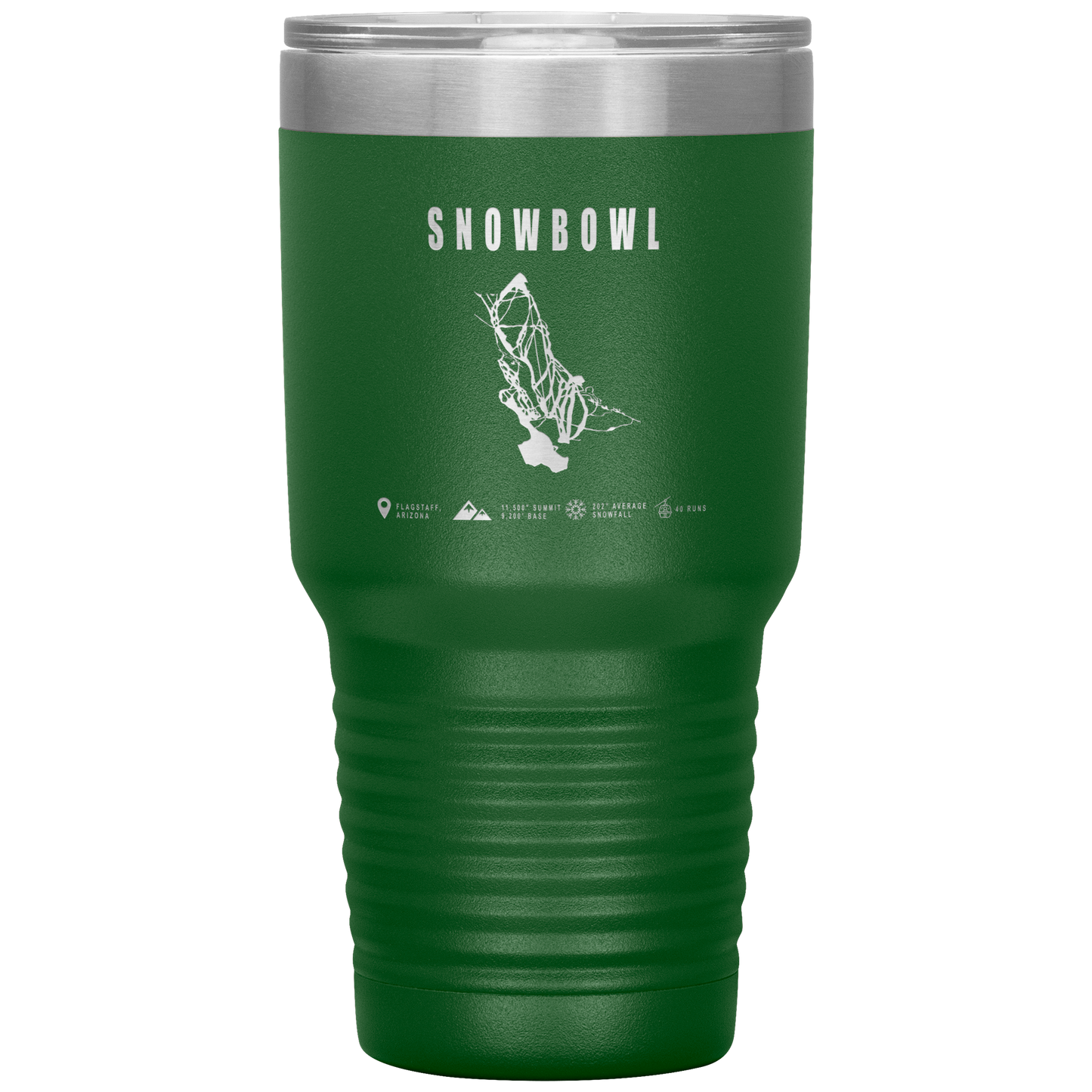 Snowbowl, Arizona Ski Trail Map 30oz Tumbler - Powderaddicts