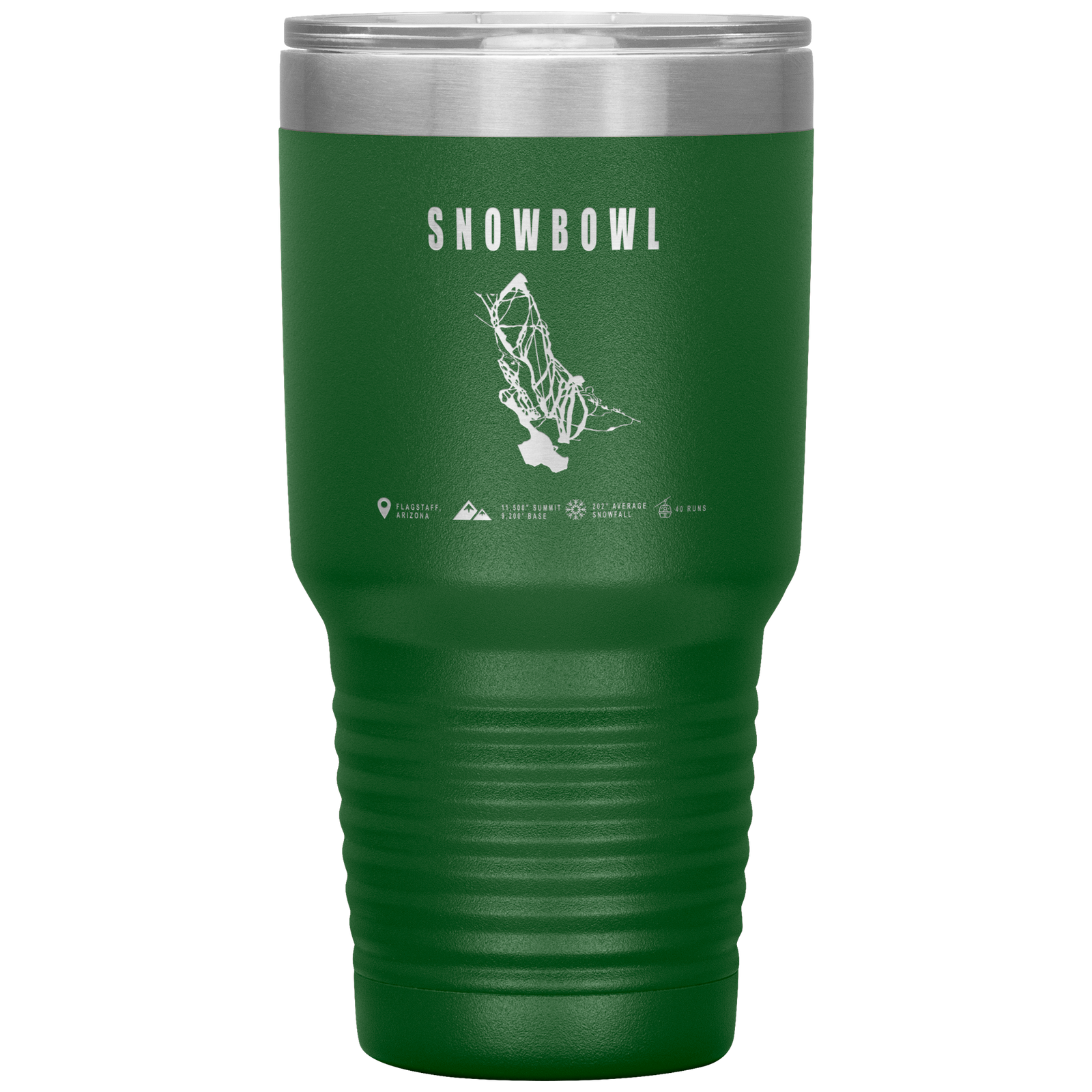 Snowbowl, Arizona Ski Trail Map 30oz Tumbler - Powderaddicts