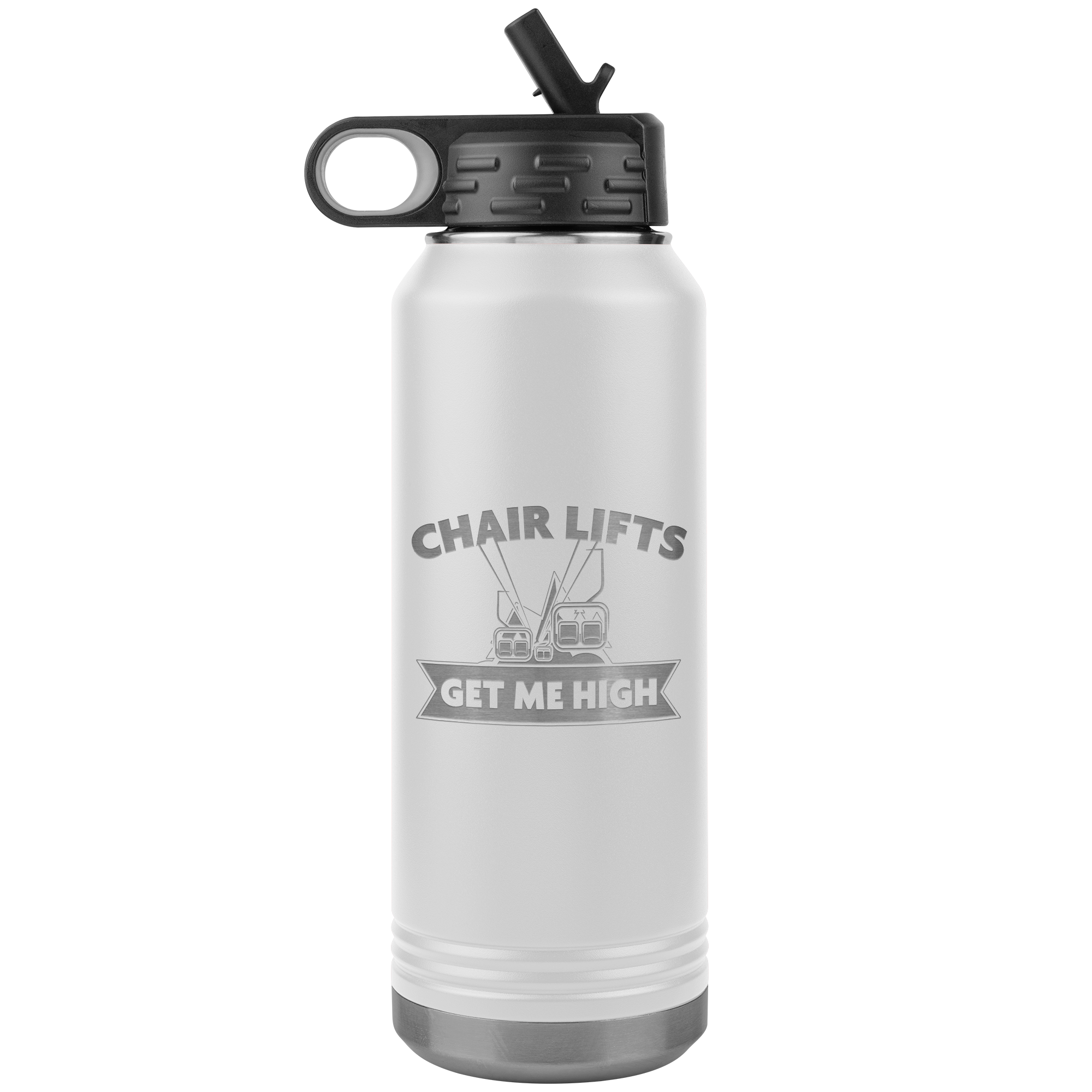 Chairlifts Get Me High 32oz Water Bottle Tumbler - Powderaddicts