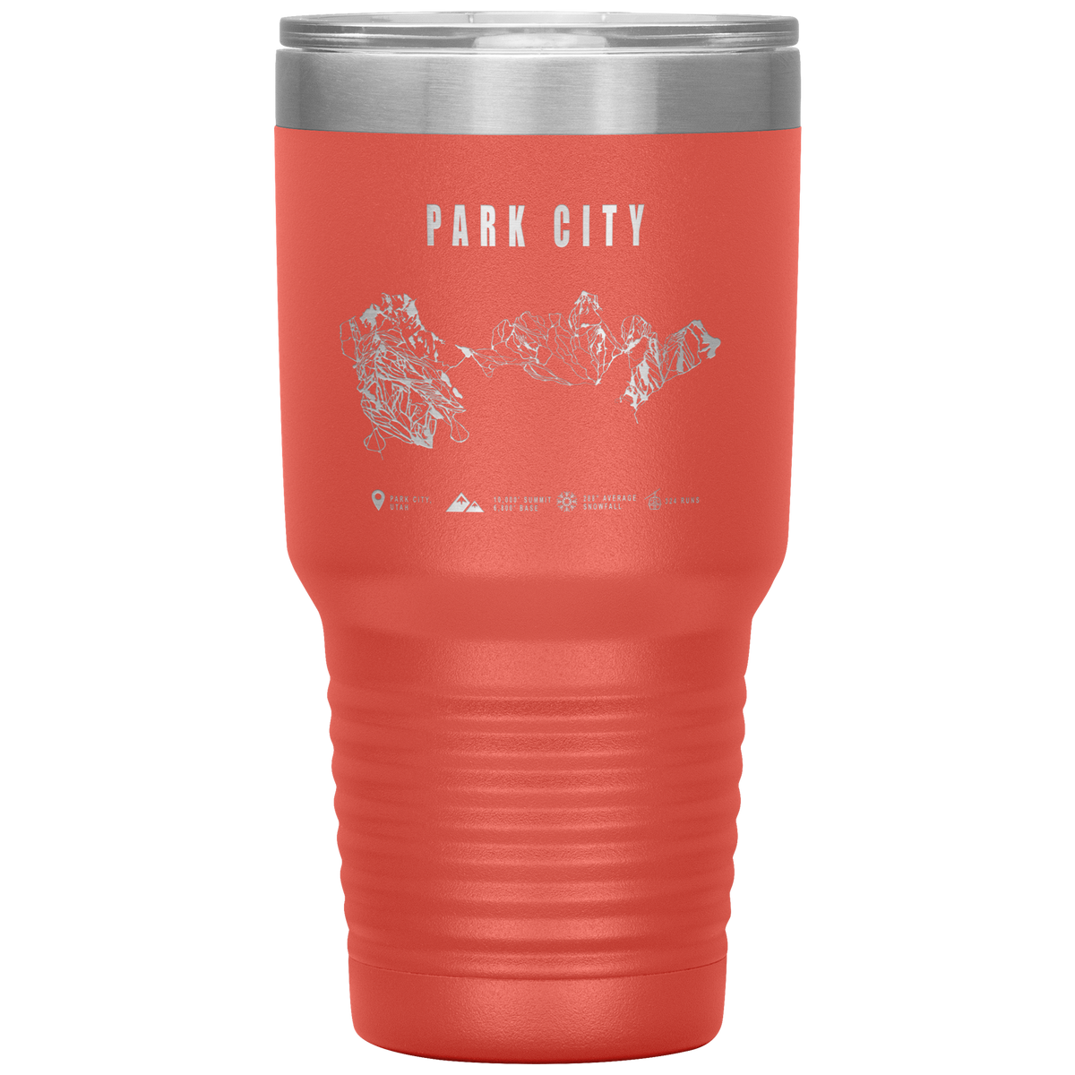 Park city,Utah Ski Trail Map 30oz Tumbler - Powderaddicts