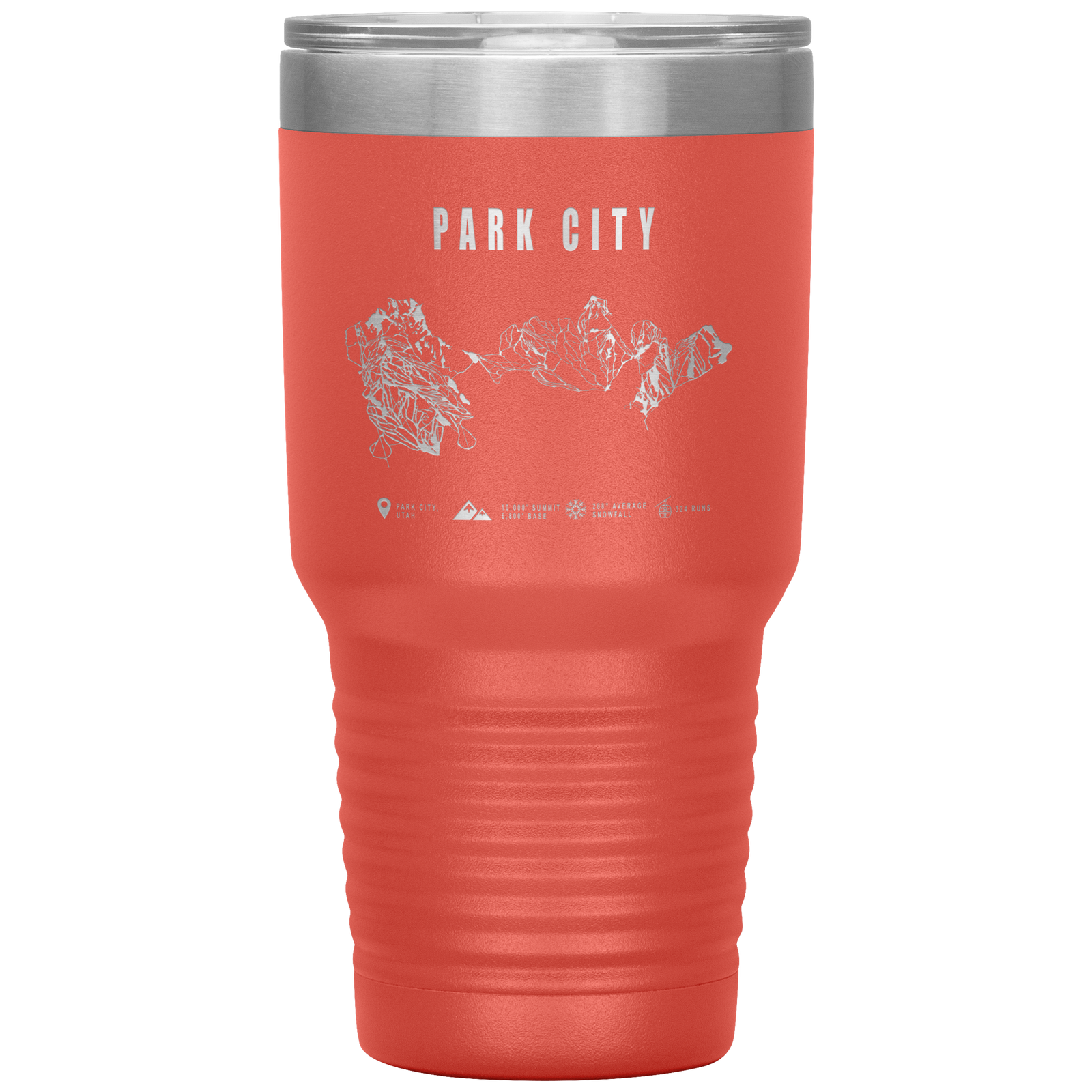 Park city,Utah Ski Trail Map 30oz Tumbler - Powderaddicts
