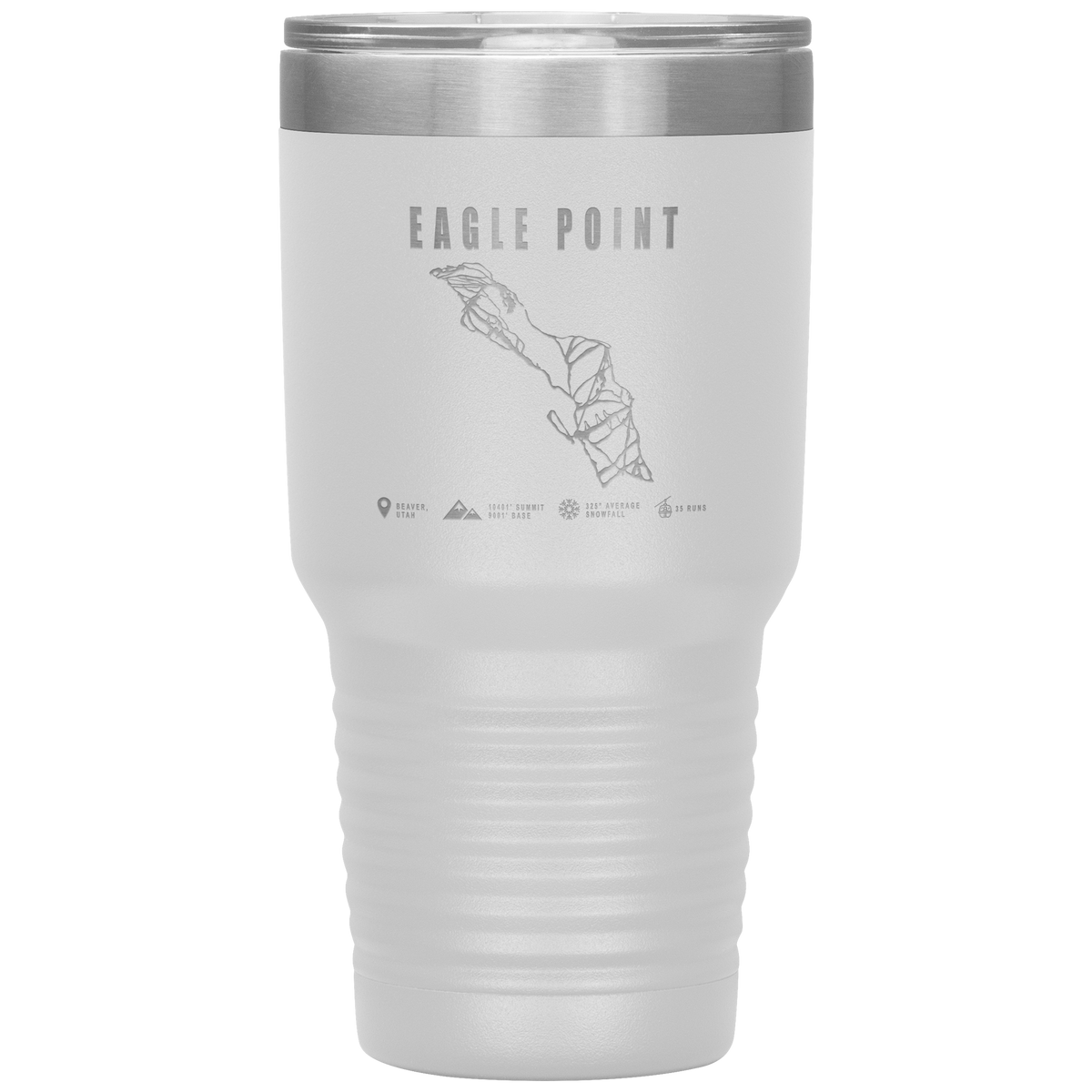 Eagle Point,Utah Ski Trail Map 30oz Tumbler - Powderaddicts