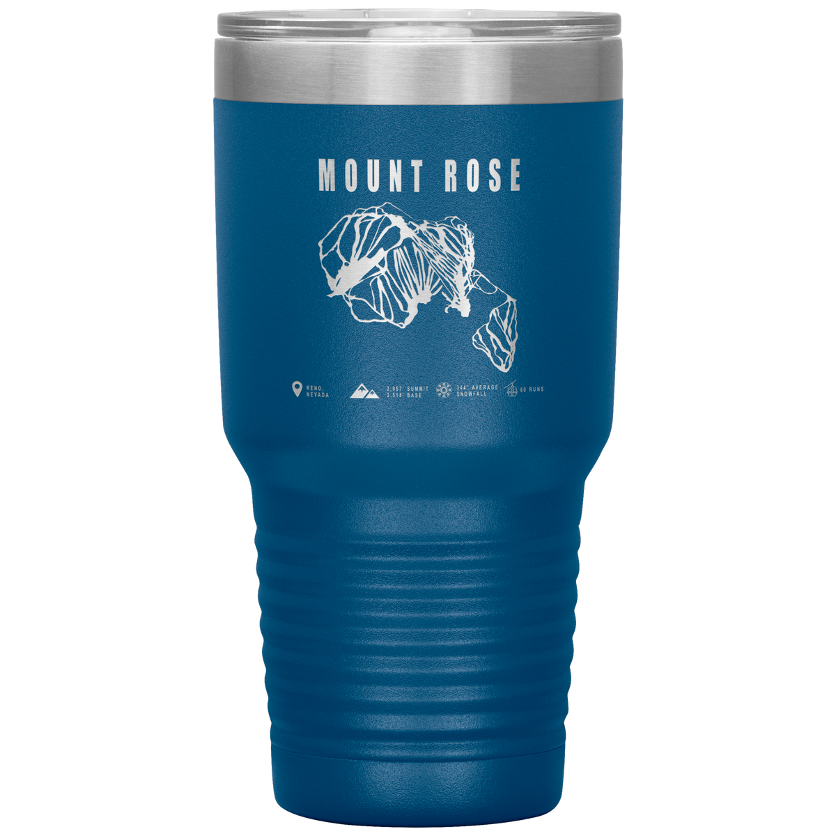 Mount Rose, Nevada Ski Trail Map 30oz Tumbler - Powderaddicts