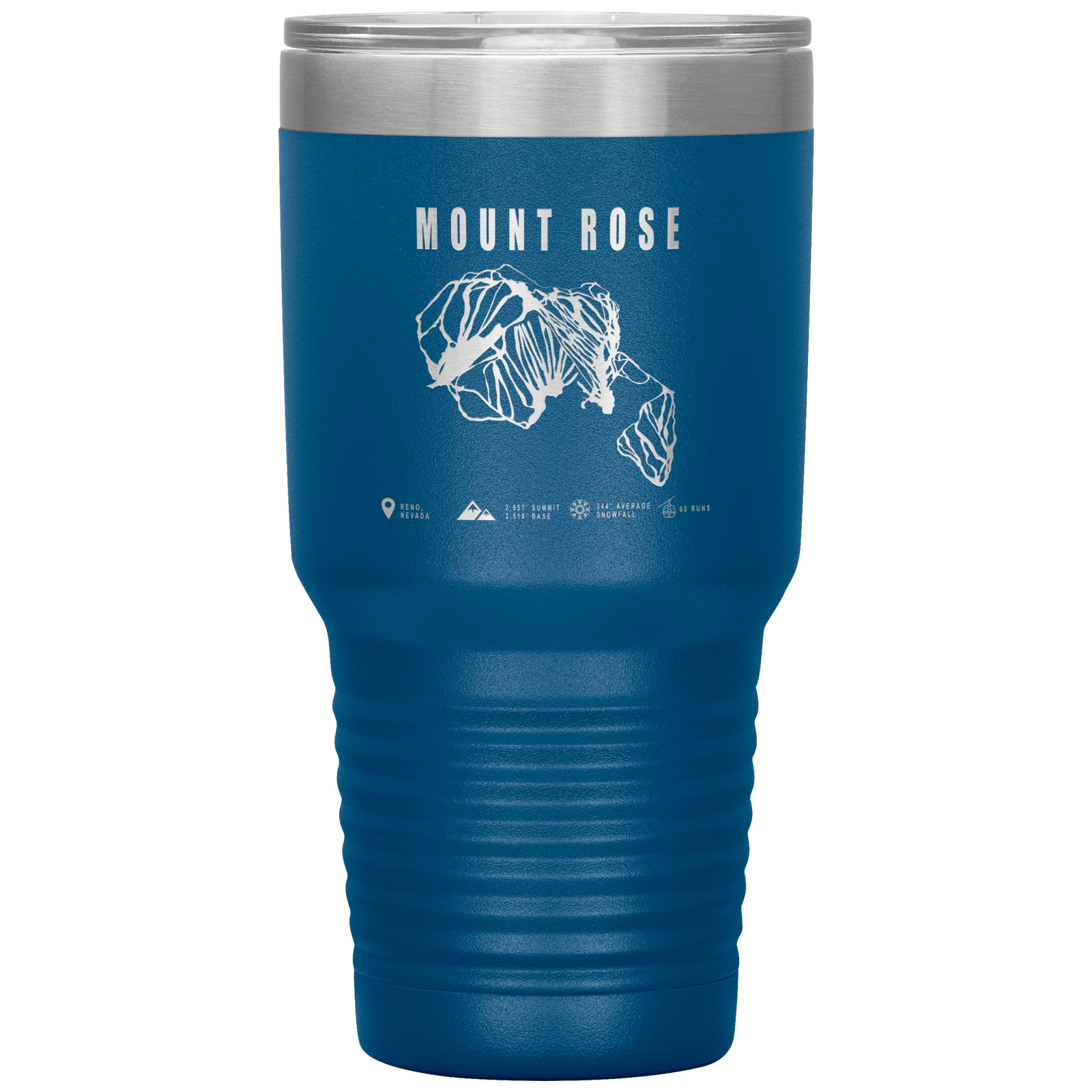 Mount Rose, Nevada Ski Trail Map 30oz Tumbler - Powderaddicts