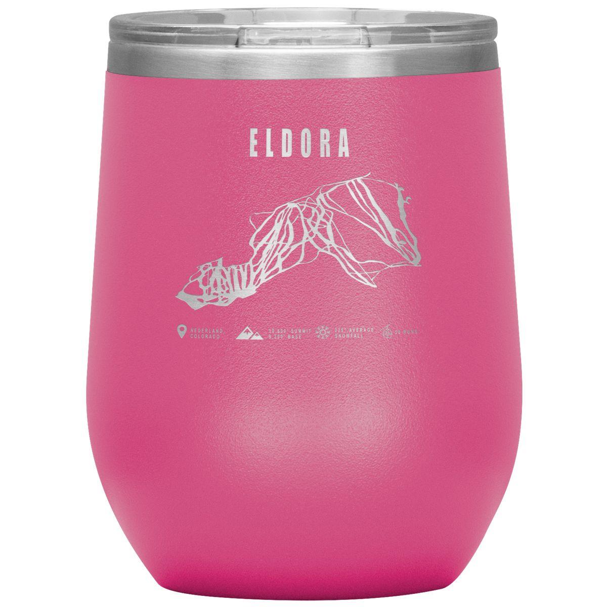 Eldora Colorado Ski Trail Map Wine 12oz Tumbler - Powderaddicts