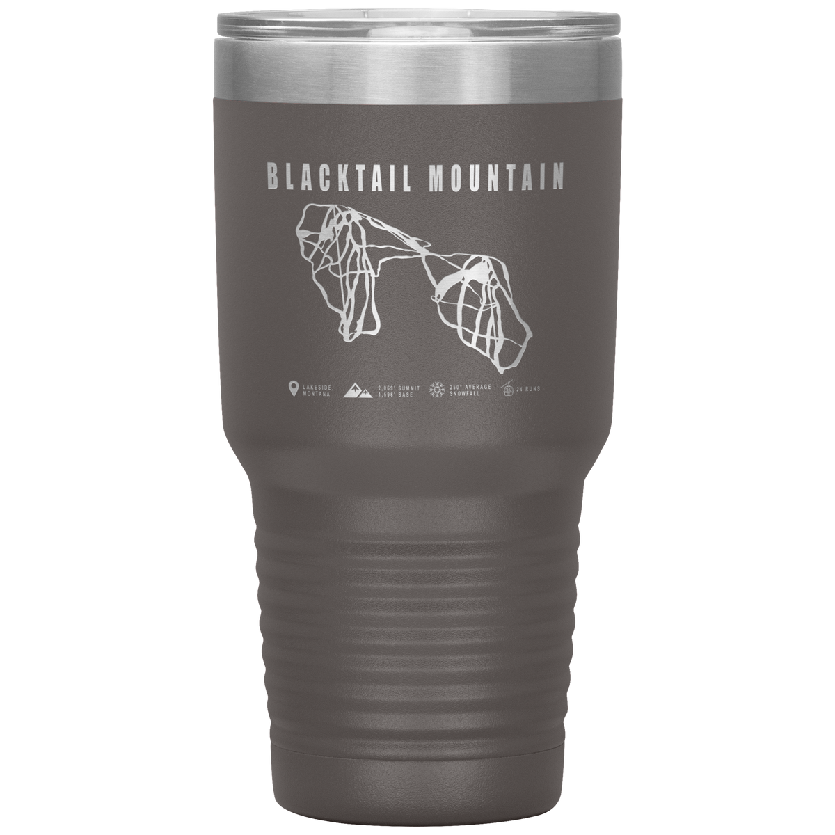 Blacktail Mountain Montana Ski Trail Map 30oz Tumbler - Powderaddicts