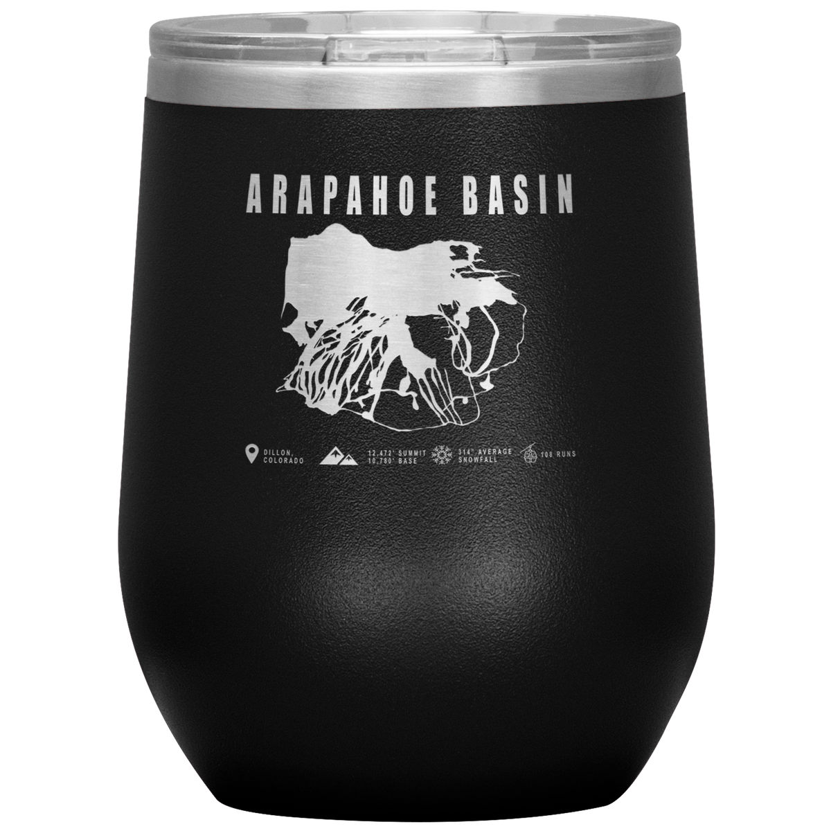 Arapahoe Basin,Colorado Ski Resort Wine 12oz Tumbler