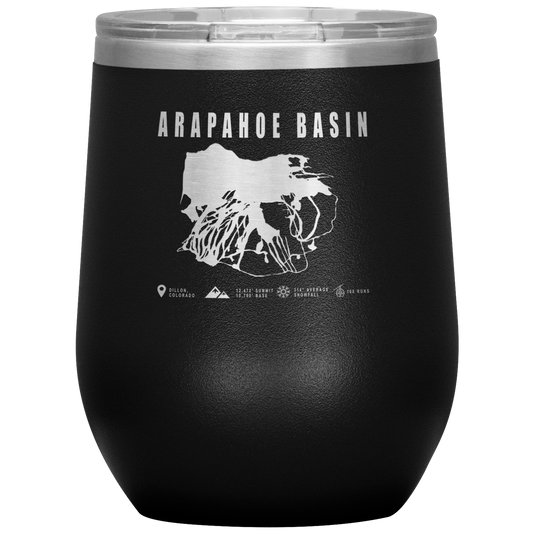 Arapahoe Basin,Colorado Ski Resort Wine 12oz Tumbler - Powderaddicts