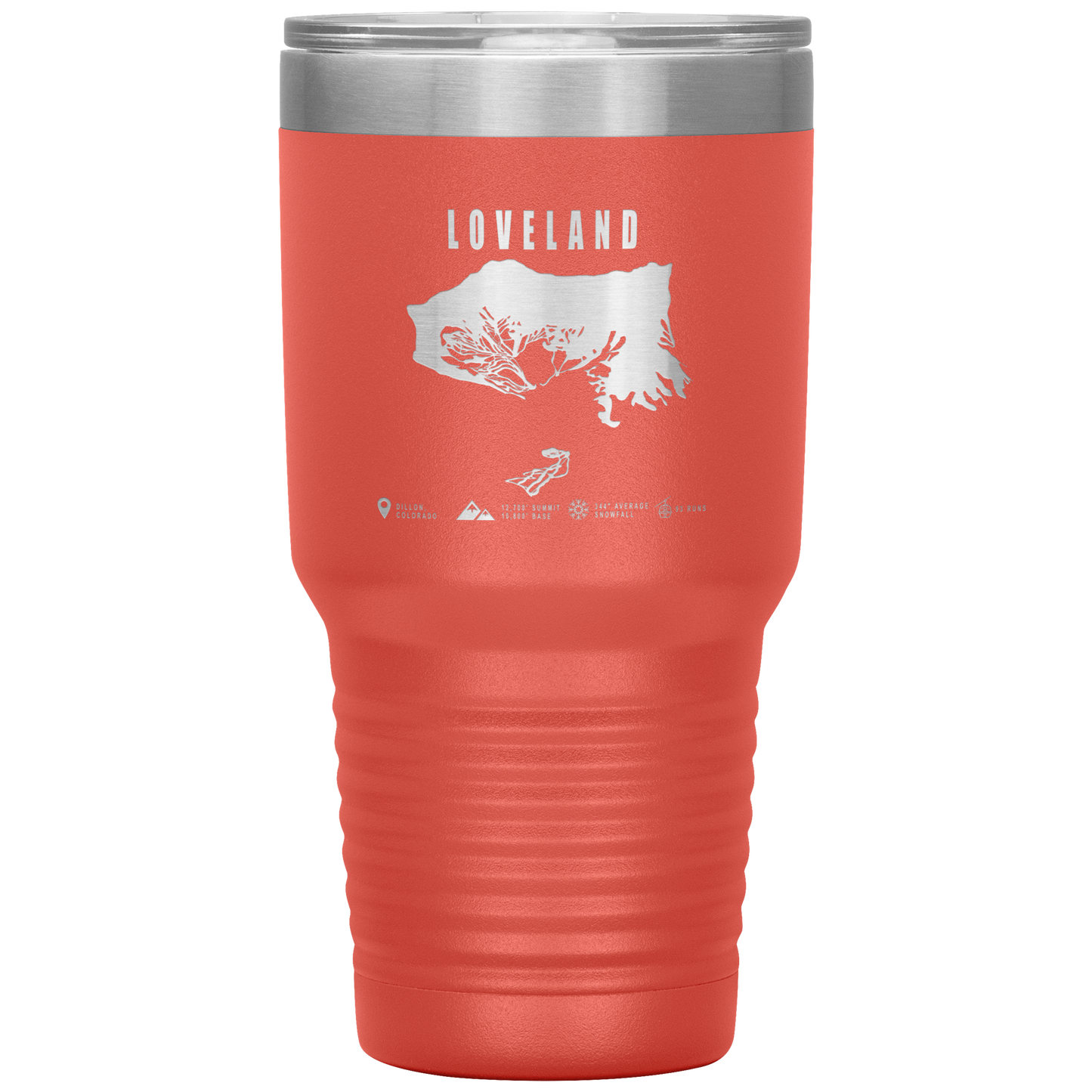 Loveland Colorado Ski Trail Map 30oz Tumbler - Powderaddicts