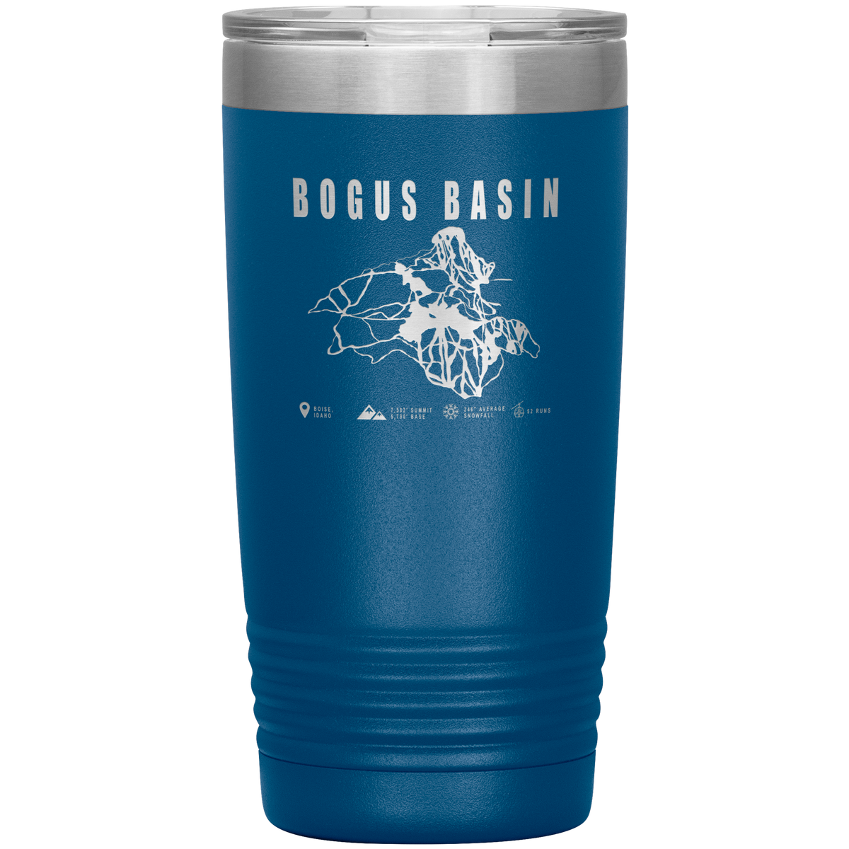 Bogus Basin Idaho Ski Trail Map 20oz Tumbler - Powderaddicts