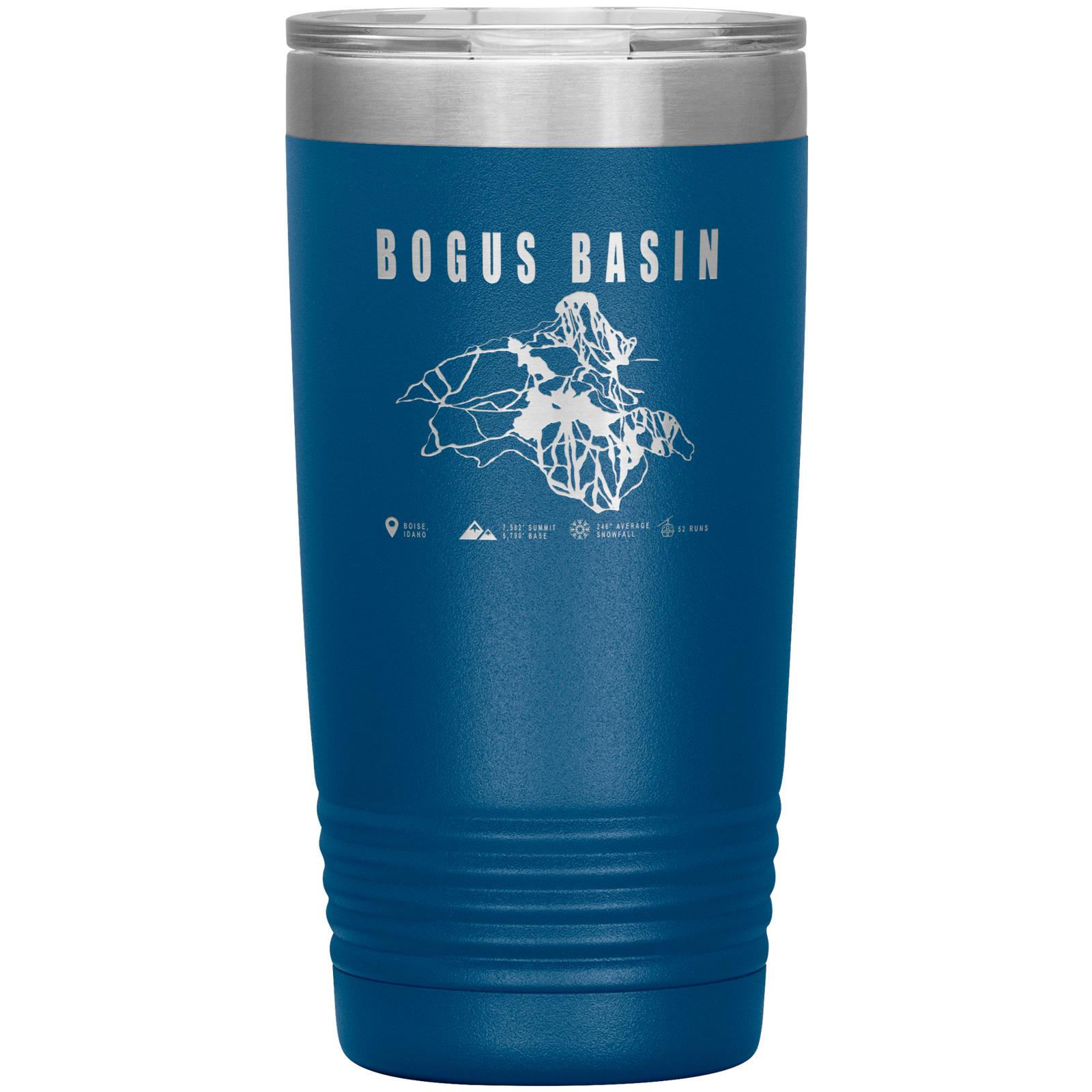 Bogus Basin Idaho Ski Trail Map 20oz Tumbler - Powderaddicts