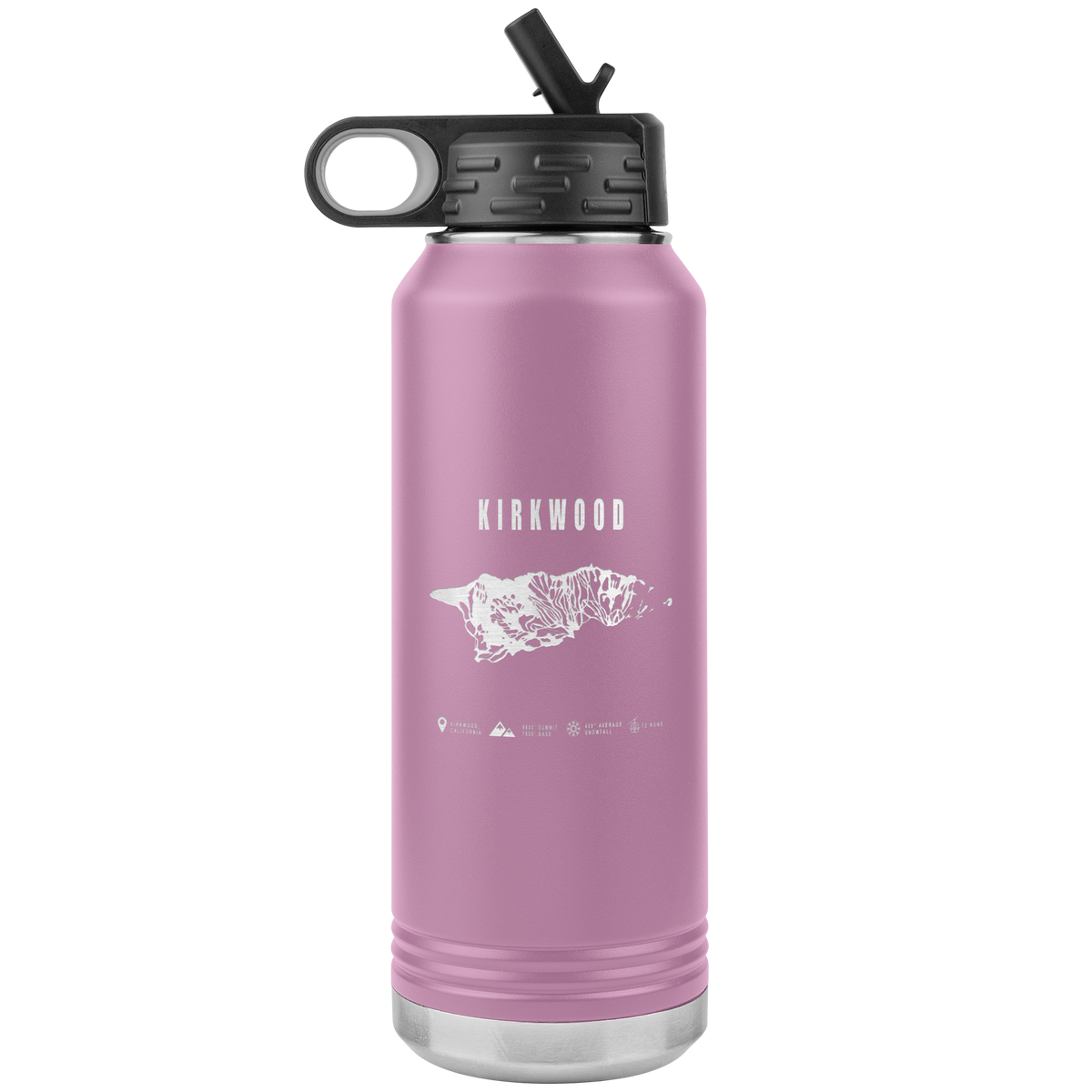 Kirkwood, California Ski Trail Map 32oz Water Bottle Tumbler - Powderaddicts