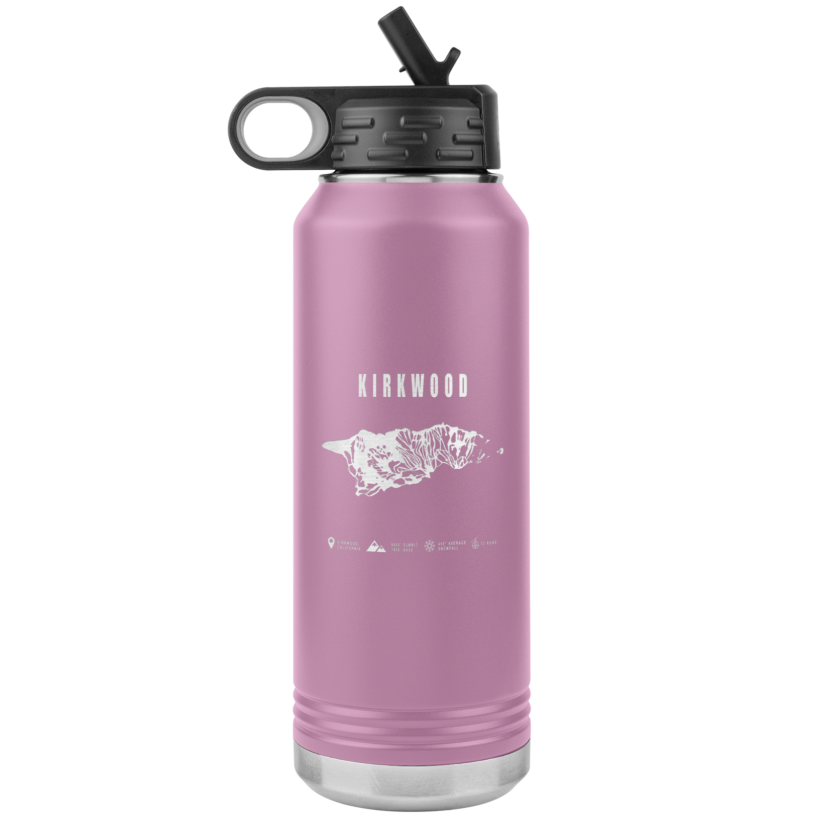 Kirkwood, California Ski Trail Map 32oz Water Bottle Tumbler - Powderaddicts