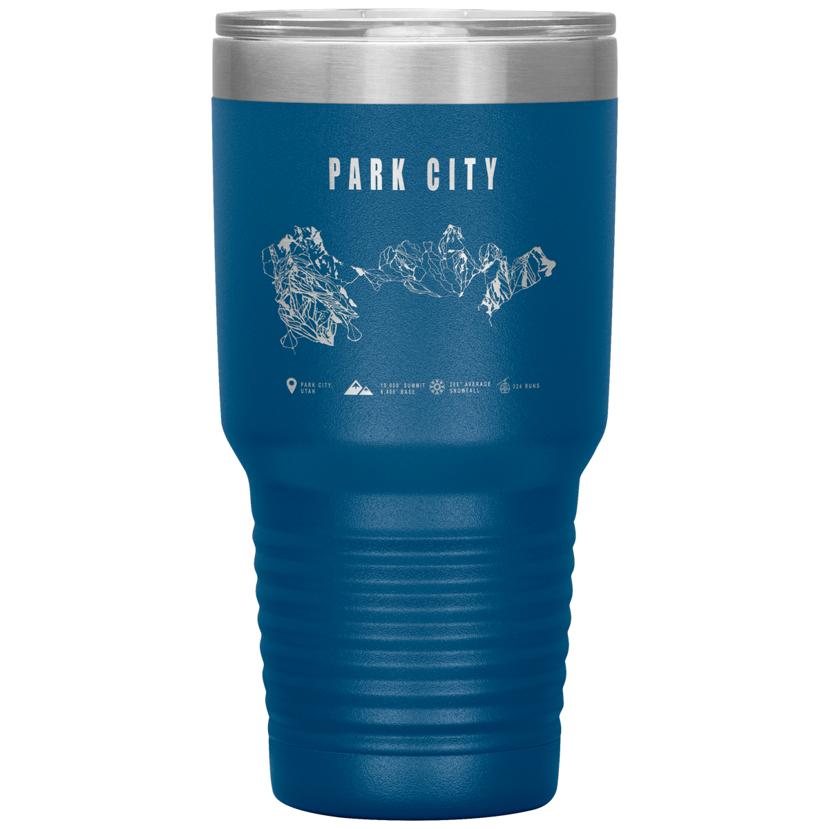 Park city,Utah Ski Trail Map 30oz Tumbler - Powderaddicts