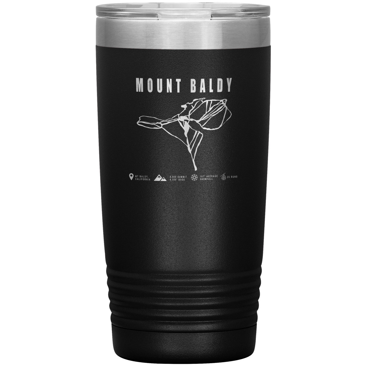 Mount Baldy, California Ski Trail Map 20oz Tumbler