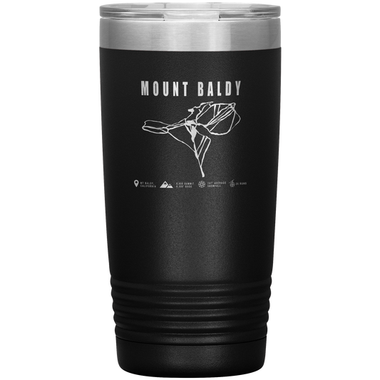 Mount Baldy, California Ski Trail Map 20oz Tumbler - Powderaddicts