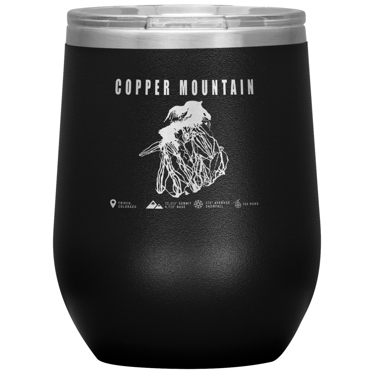 Copper Mountain Colorado Ski Trail Map Wine 12oz Tumbler