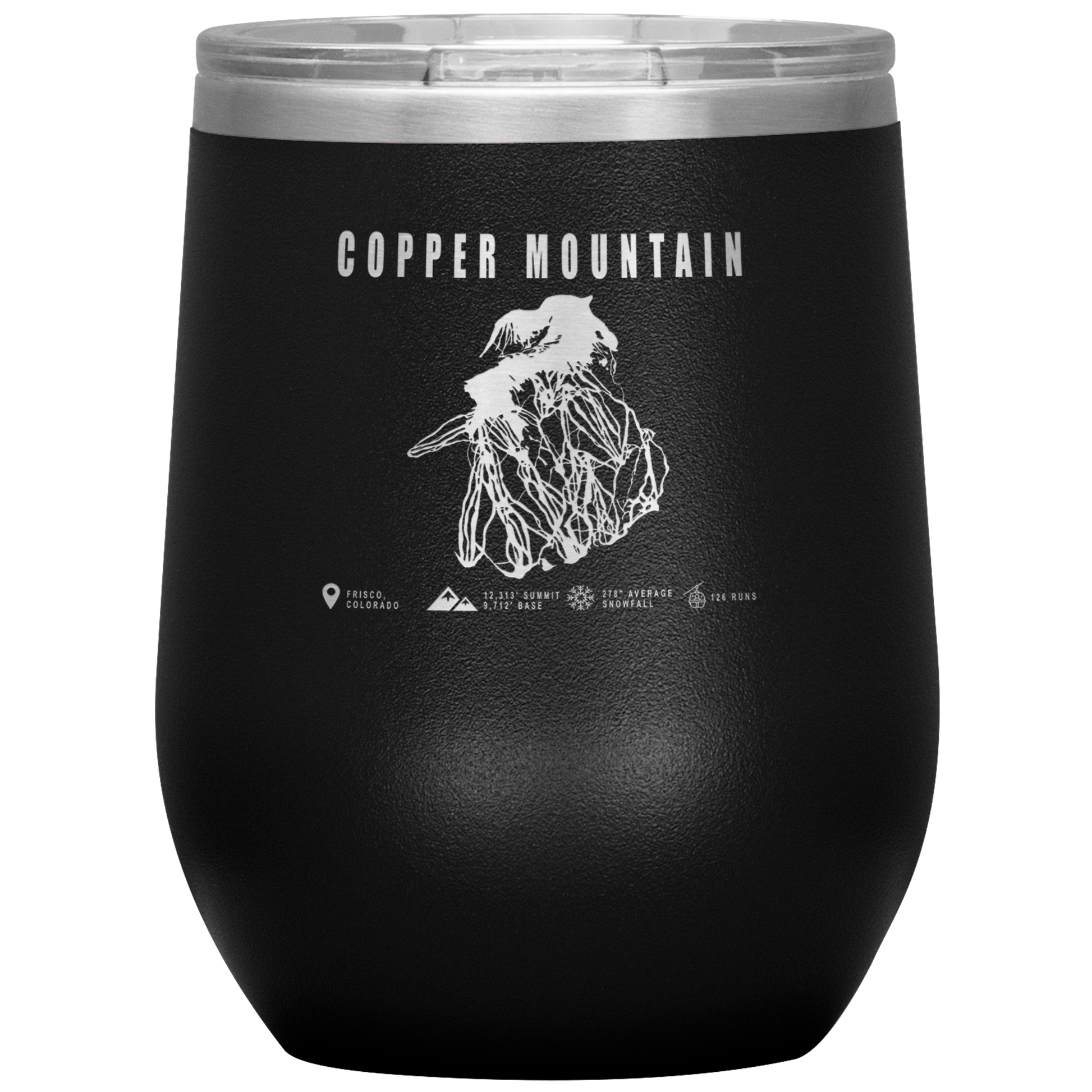 Copper Mountain Colorado Ski Trail Map Wine 12oz Tumbler - Powderaddicts