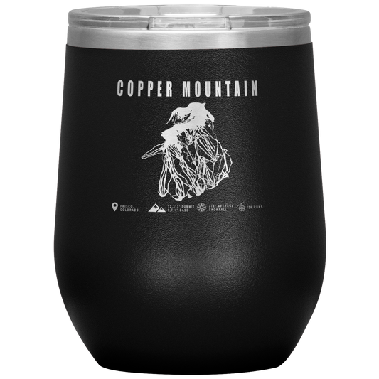 Copper Mountain Colorado Ski Trail Map Wine 12oz Tumbler - Powderaddicts