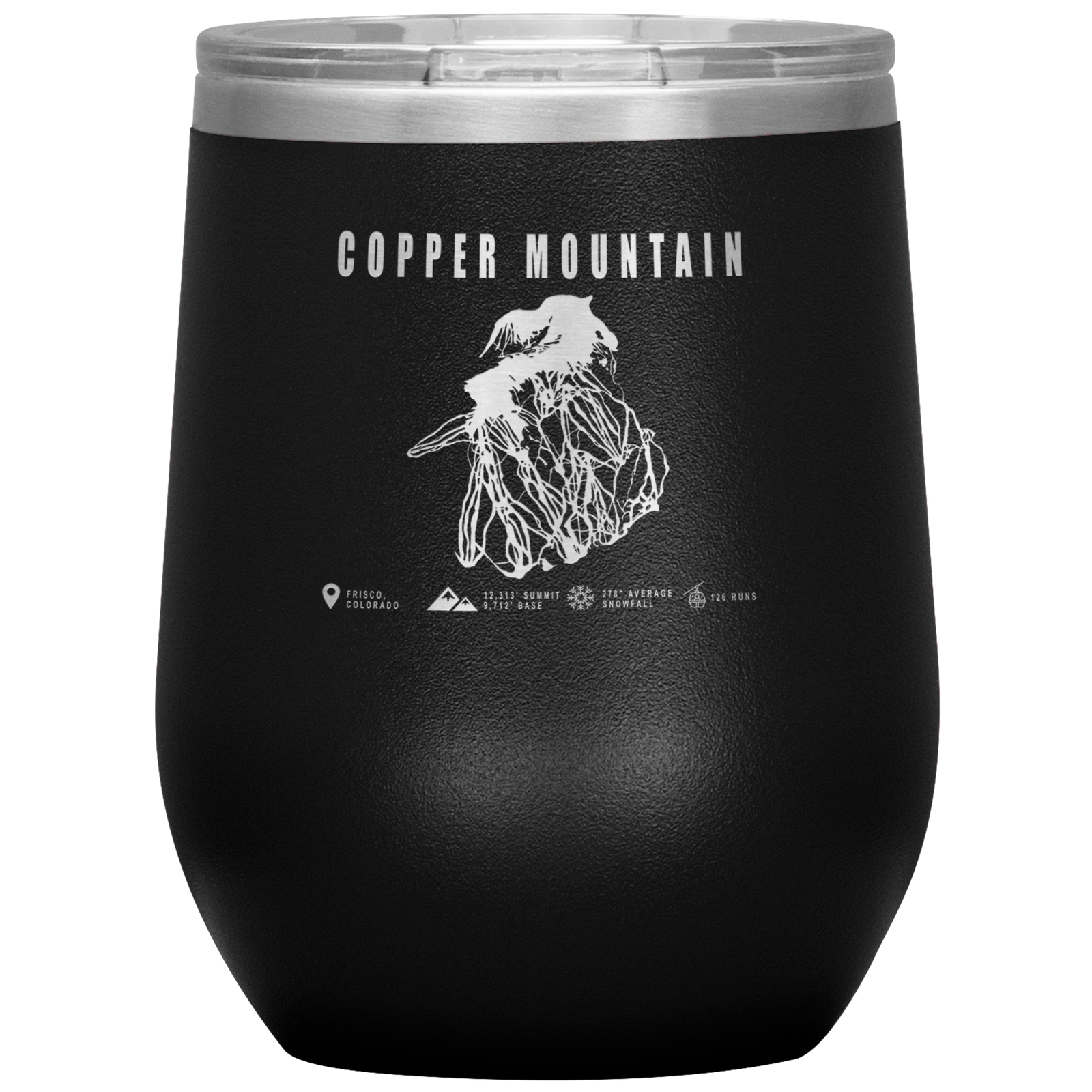 Copper Mountain Colorado Ski Trail Map Wine 12oz Tumbler - Powderaddicts