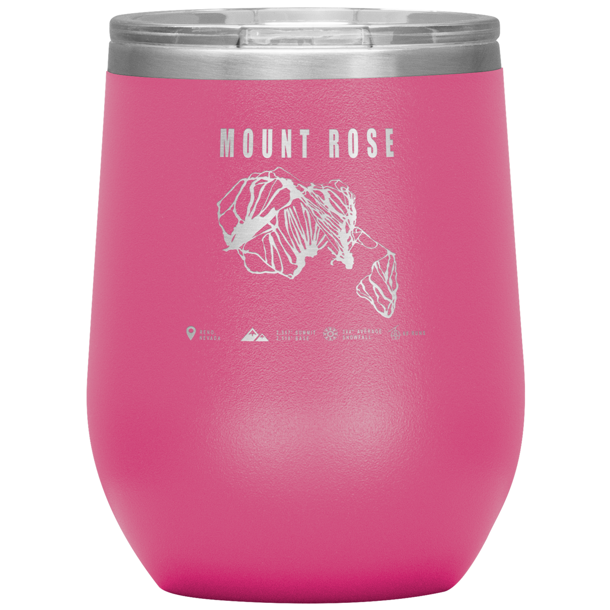 Mount Rose, Nevada Ski Trail Map Wine 12oz Tumbler - Powderaddicts