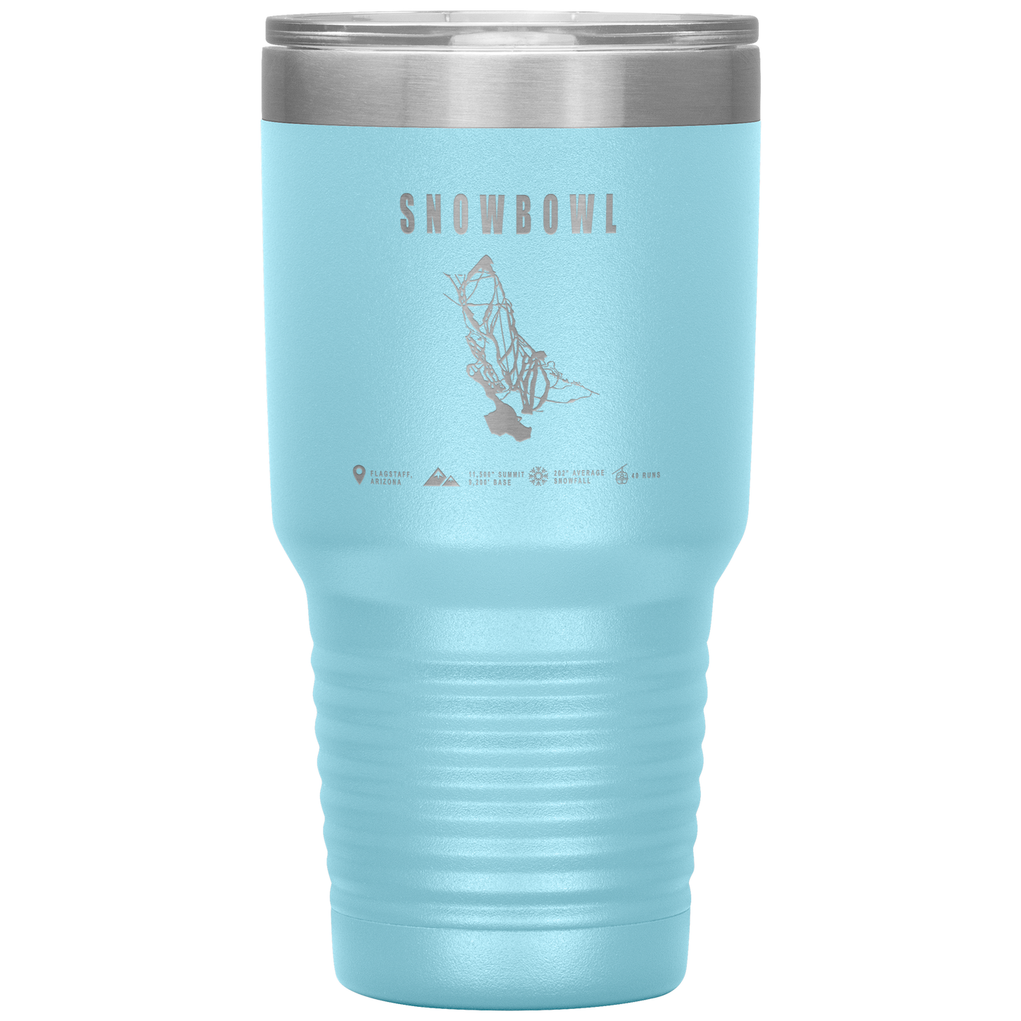 Snowbowl, Arizona Ski Trail Map 30oz Tumbler - Powderaddicts