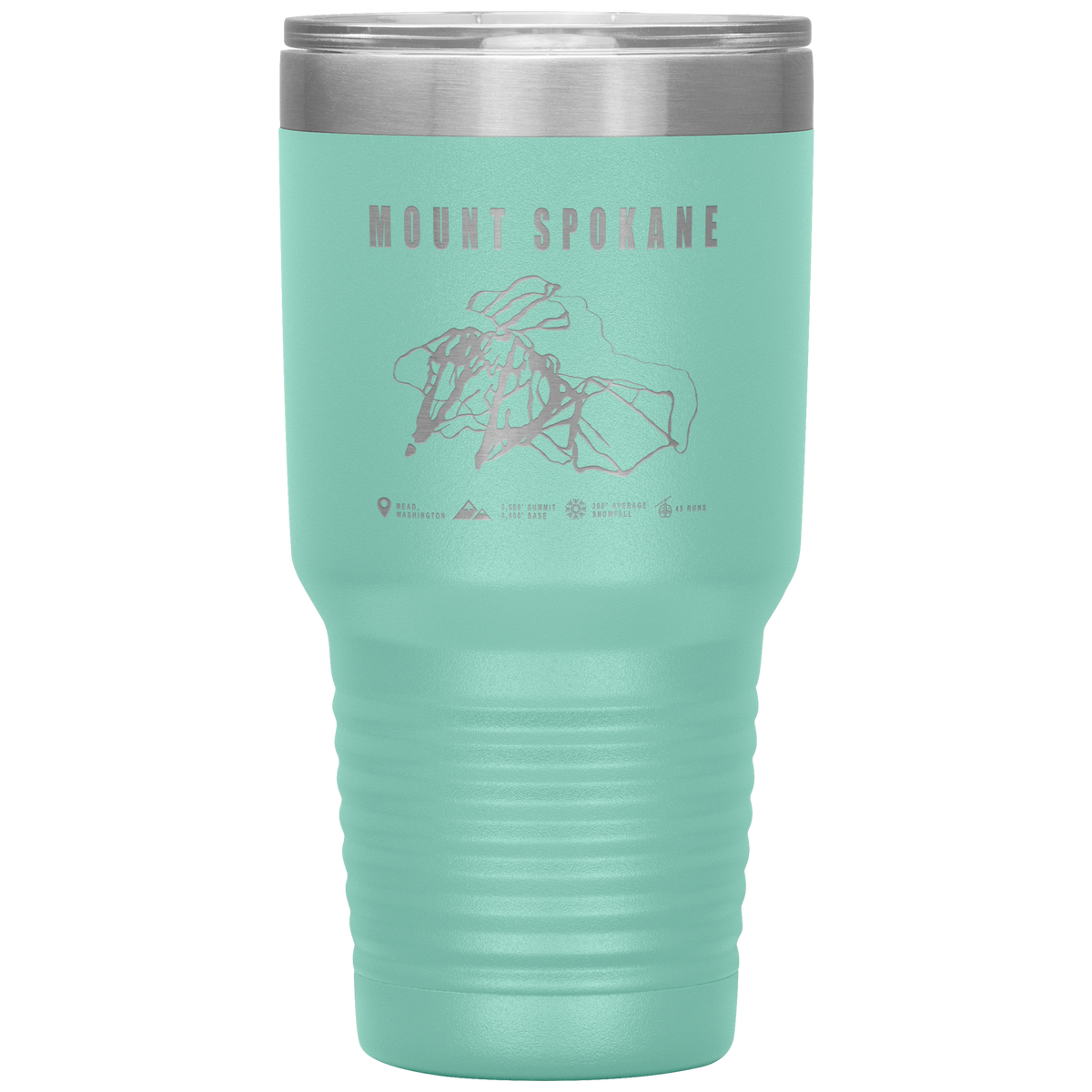 Mount Spokane, Washington Ski Trail Map 30oz Tumbler - Powderaddicts