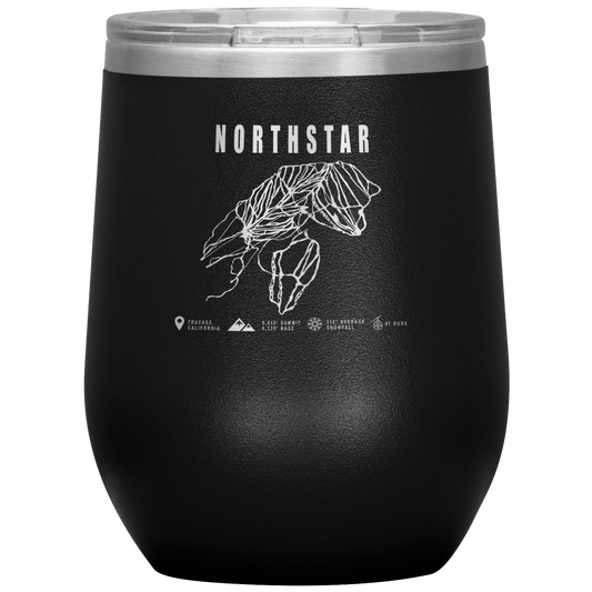 Northstar, California Ski Trail Map Wine 12oz Tumbler - Powderaddicts