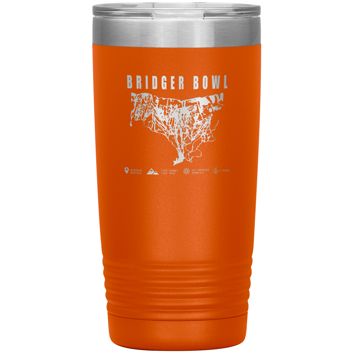 Bridger Bowl Montana Ski Trail Map 20oz Tumbler - Powderaddicts