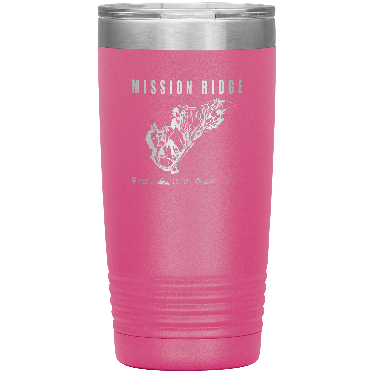 Mission Ridge, Washington Ski Trail Map 20oz Tumbler - Powderaddicts