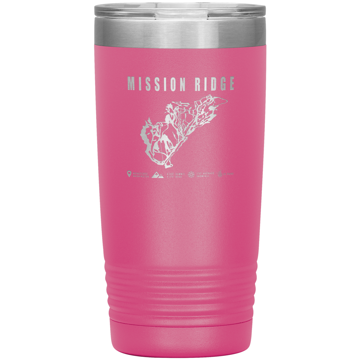 Mission Ridge, Washington Ski Trail Map 20oz Tumbler - Powderaddicts