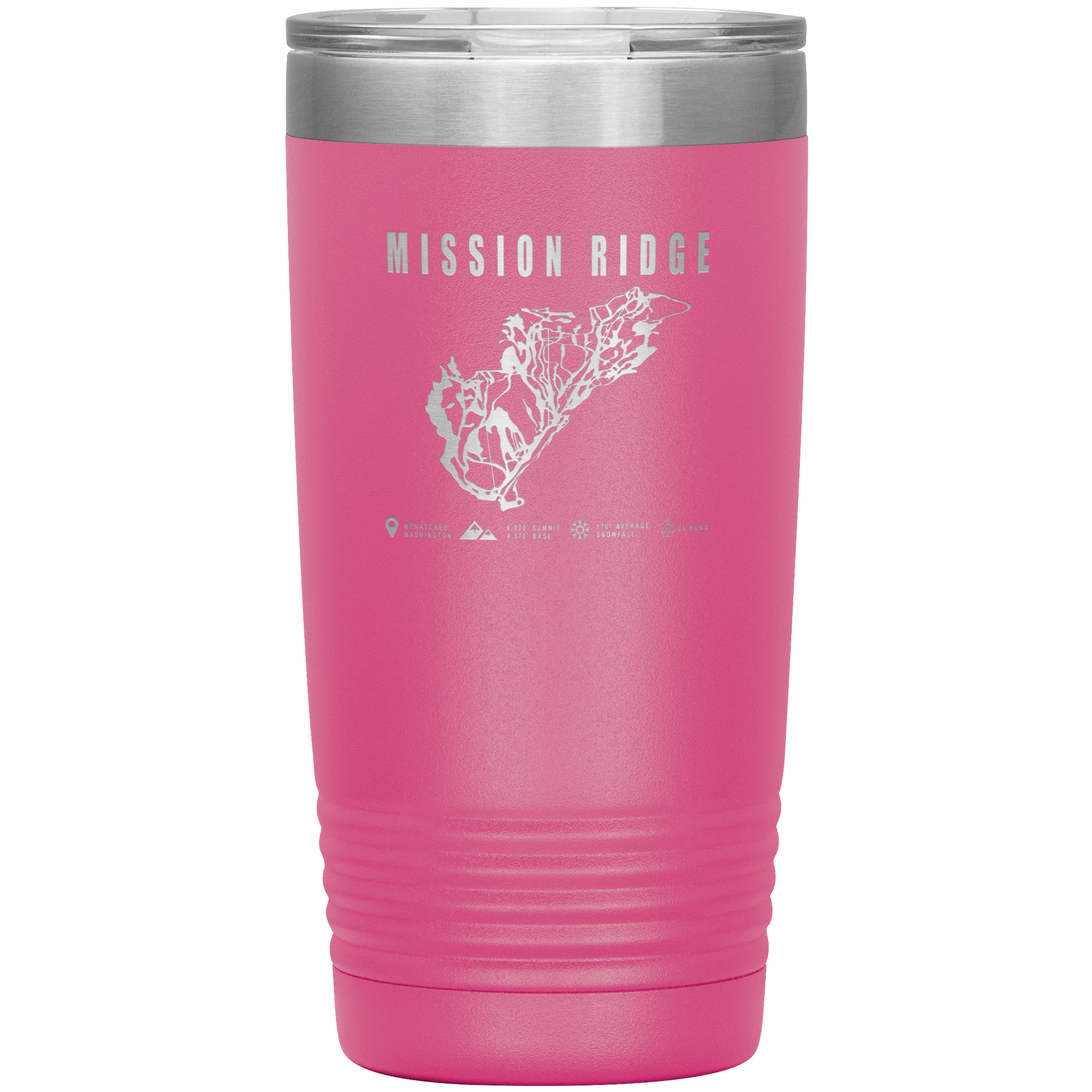 Mission Ridge, Washington Ski Trail Map 20oz Tumbler - Powderaddicts