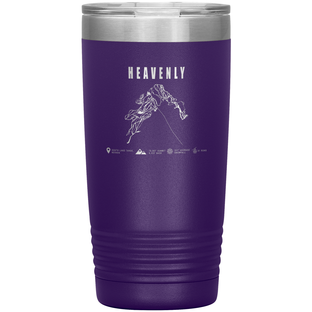 Heavenly, Nevada Ski Trail Map 20oz Tumbler - Powderaddicts