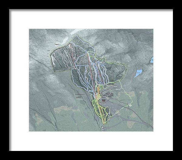 Saddle back Ski Trail Map - Framed Print - Powderaddicts