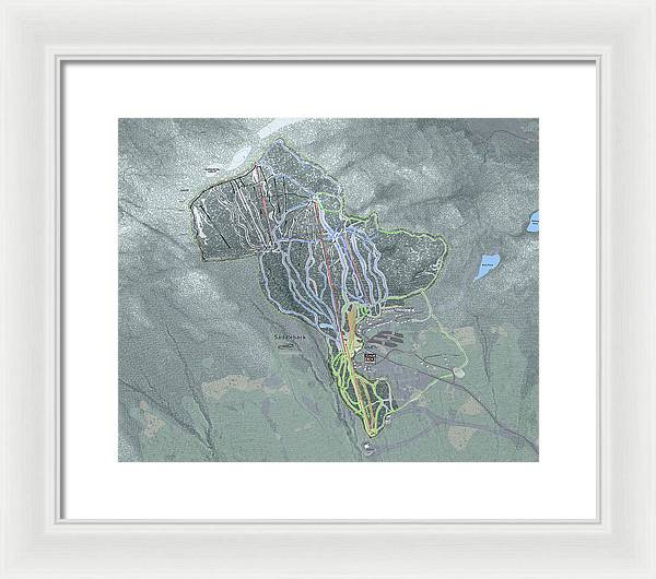 Saddle back Ski Trail Map - Framed Print - Powderaddicts