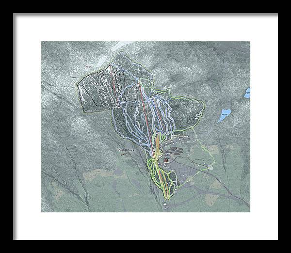 Saddle back Ski Trail Map - Framed Print - Powderaddicts