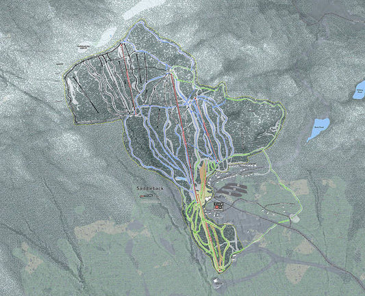Saddle back Ski Trail Map - Art Print - Powderaddicts