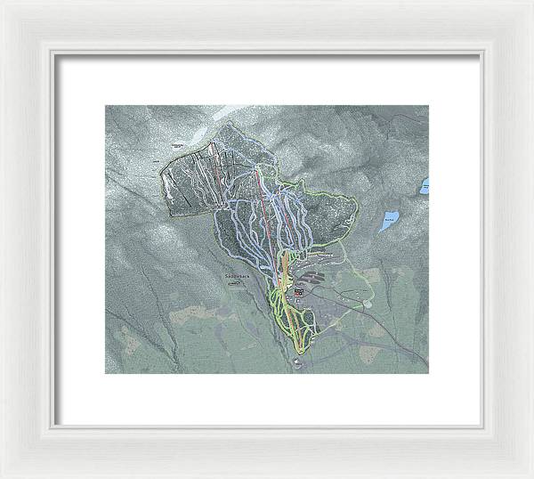 Saddle back Ski Trail Map - Framed Print - Powderaddicts