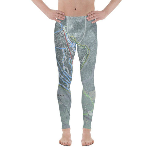 Saddleback, Maine Ski Trail Map Men's Base Layer Bottom - Powderaddicts